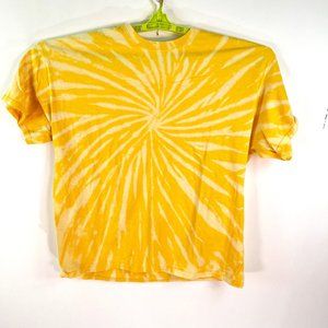 Tye Dyed T-Shirts Adult Cotton Polyester Neon Spiral Yellow XL Handmade